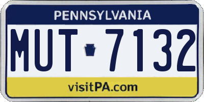 PA license plate MUT7132