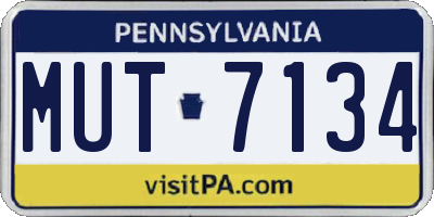 PA license plate MUT7134