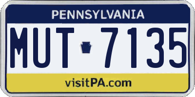 PA license plate MUT7135