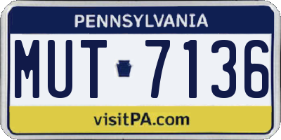 PA license plate MUT7136