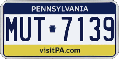 PA license plate MUT7139