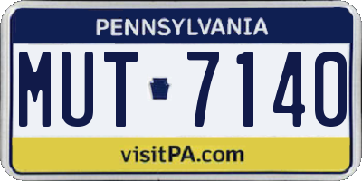 PA license plate MUT7140