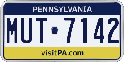PA license plate MUT7142