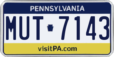 PA license plate MUT7143