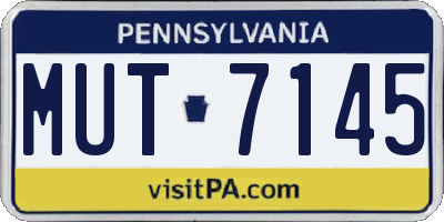 PA license plate MUT7145