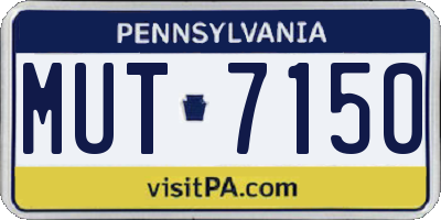 PA license plate MUT7150