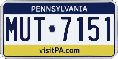 PA license plate MUT7151
