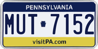 PA license plate MUT7152
