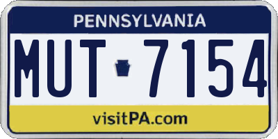 PA license plate MUT7154