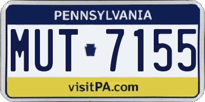 PA license plate MUT7155