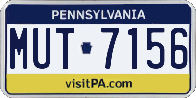 PA license plate MUT7156