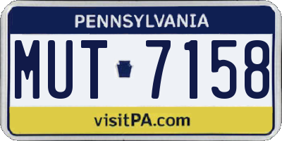 PA license plate MUT7158