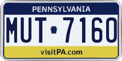 PA license plate MUT7160
