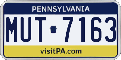 PA license plate MUT7163