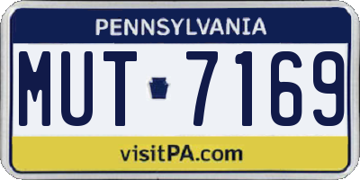 PA license plate MUT7169