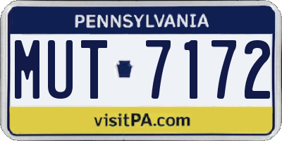 PA license plate MUT7172