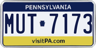 PA license plate MUT7173