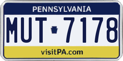 PA license plate MUT7178