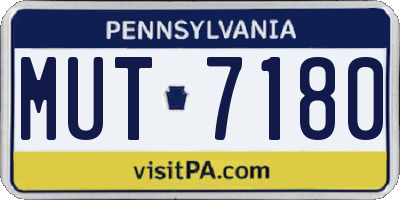 PA license plate MUT7180