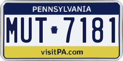 PA license plate MUT7181