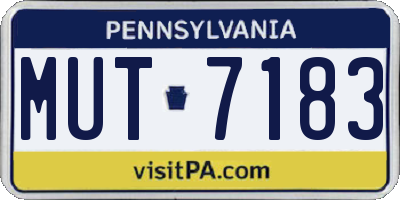 PA license plate MUT7183