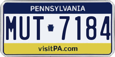 PA license plate MUT7184