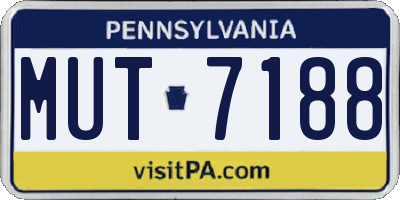 PA license plate MUT7188