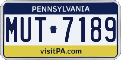 PA license plate MUT7189