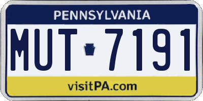 PA license plate MUT7191