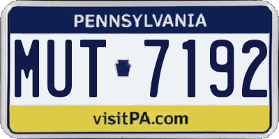 PA license plate MUT7192
