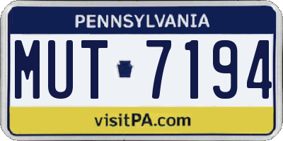 PA license plate MUT7194