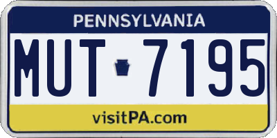 PA license plate MUT7195