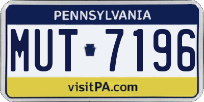 PA license plate MUT7196