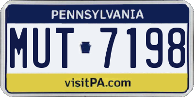 PA license plate MUT7198