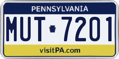 PA license plate MUT7201