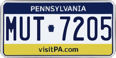 PA license plate MUT7205
