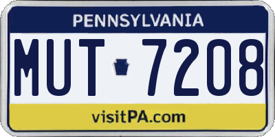 PA license plate MUT7208