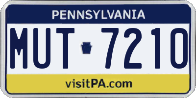 PA license plate MUT7210