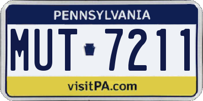 PA license plate MUT7211