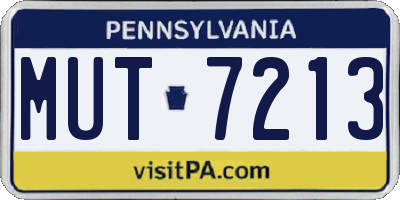 PA license plate MUT7213