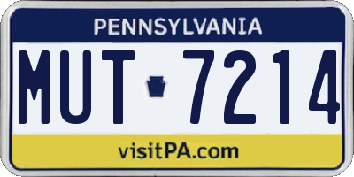 PA license plate MUT7214