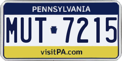 PA license plate MUT7215
