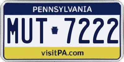 PA license plate MUT7222