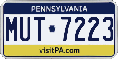 PA license plate MUT7223