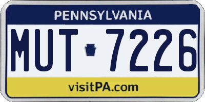 PA license plate MUT7226