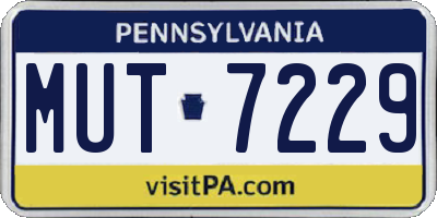 PA license plate MUT7229