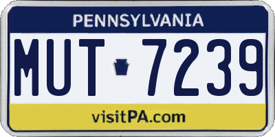 PA license plate MUT7239