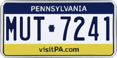 PA license plate MUT7241