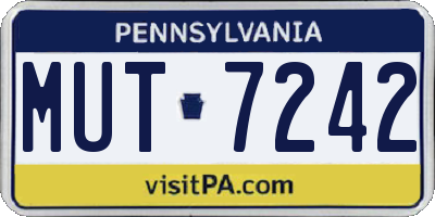 PA license plate MUT7242