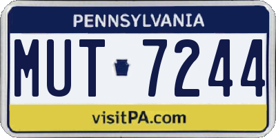 PA license plate MUT7244